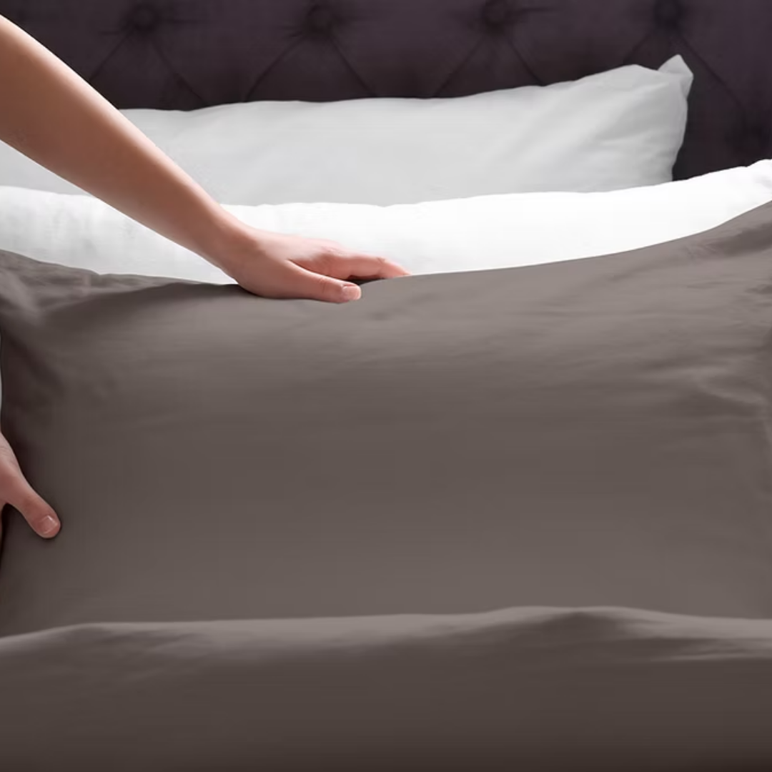 Taies d’oreillers gris