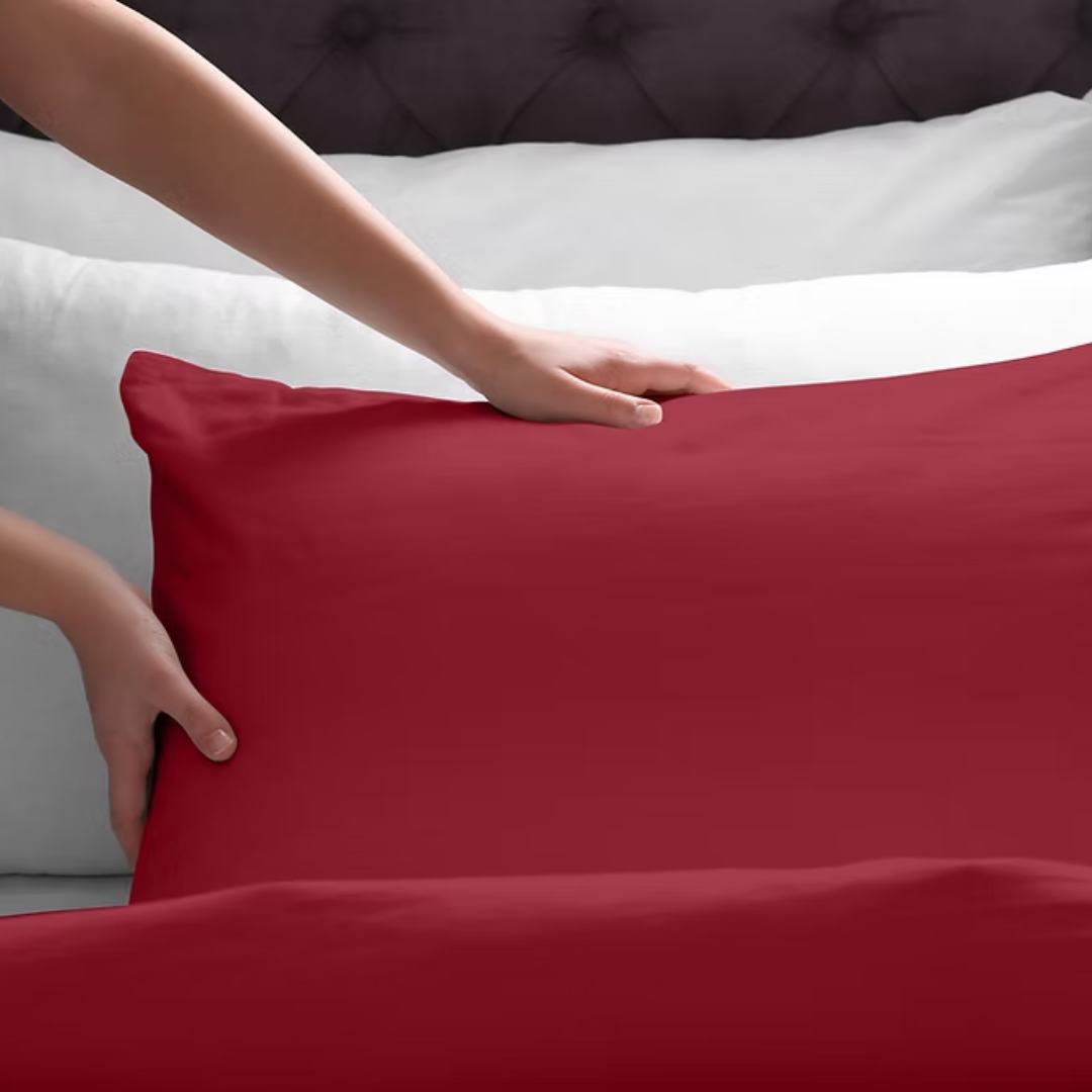 Taies d’oreillers rouge